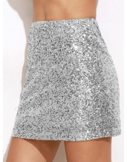 Metallic Sequin Skirt