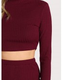 High Neck Crop Top &amp; Pencil Skirt Set