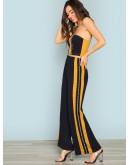 Striped Crop Top &amp; Wide Leg Pants Co-Ord