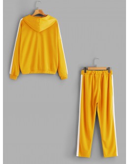 Contrast Tape Sweatshirt With Pants