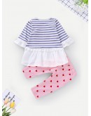 Baby Pom Pom Striped Top With Pants