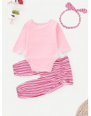 Baby Embroidered Top With Striped Pants