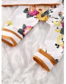 Baby Floral &amp; Letter Print Hoodie With Pants