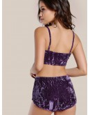 Velvet Crop Cami And Shorts Co-Ord