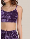 Velvet Crop Cami And Shorts Co-Ord